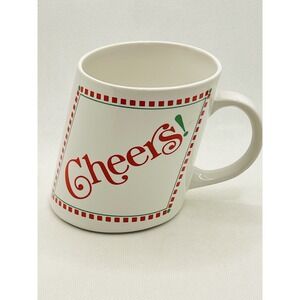 Vintage Cheers!  Slant Coffee Mug By Papel 1980s‎ Made In Korea Tilted Mug